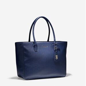 Colehann Isabella Tote, 100% Genuine Leather - Navy